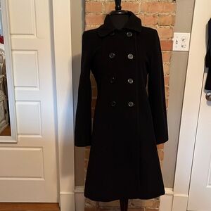 Nine West ladies black long pea coat
